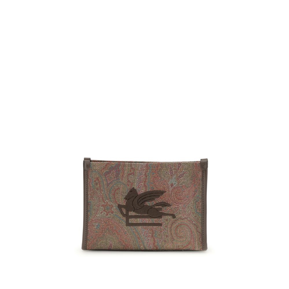 Etro Brown Calf Leather Bos Taurus Shoulder Bag