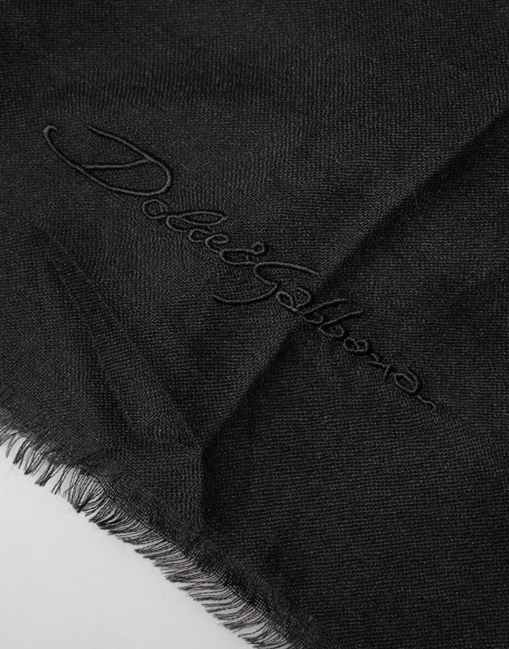 Dolce & Gabbana Black Cashmere Knit Neck Wrap Shawl Scarf