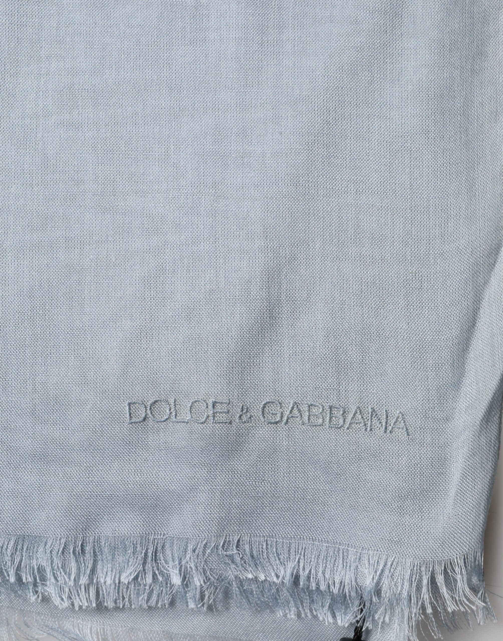 Dolce & Gabbana Light Blue Cashmere Knit Neck Wrap Scarf