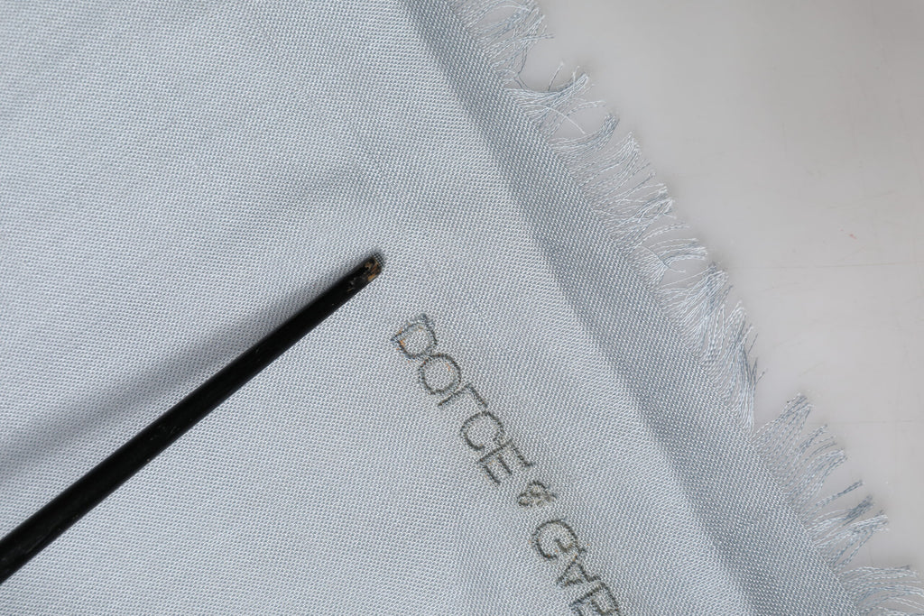 Dolce & Gabbana Light Blue Cashmere Knit Neck Wrap Scarf
