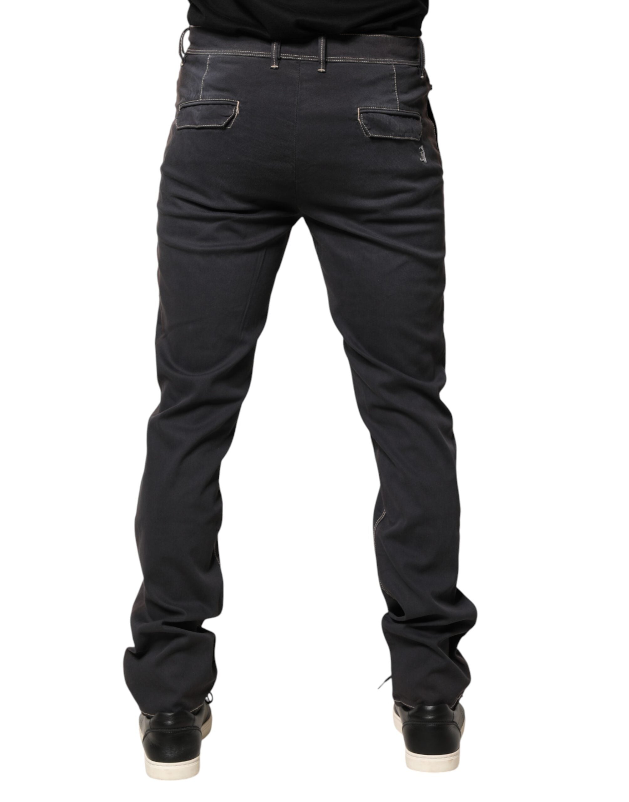 Jeckerson Dark Gray Mid Waist Skinny Fit Men Denim Trouser Jeans