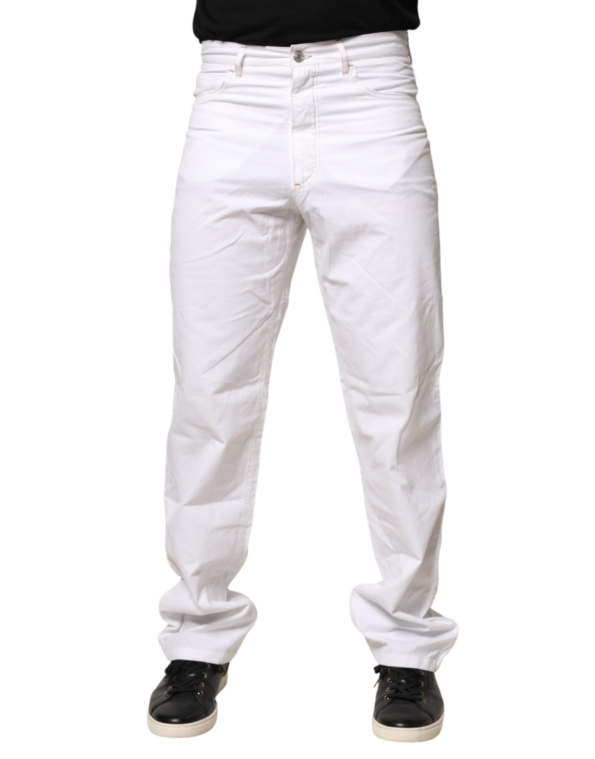 Vaqueros Fred Perry de algodón blanco de talle medio para hombre