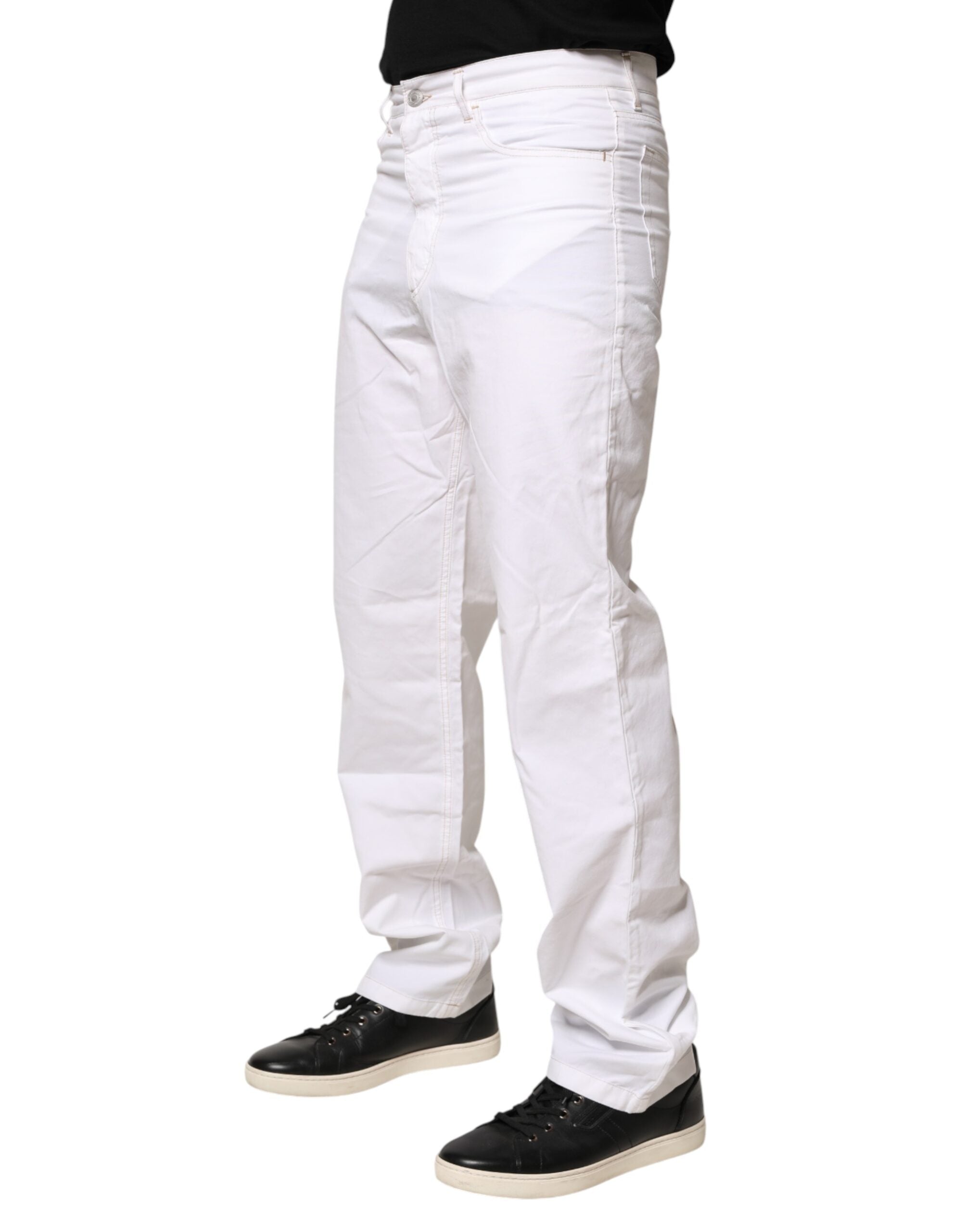 Vaqueros Fred Perry de algodón blanco de talle medio para hombre
