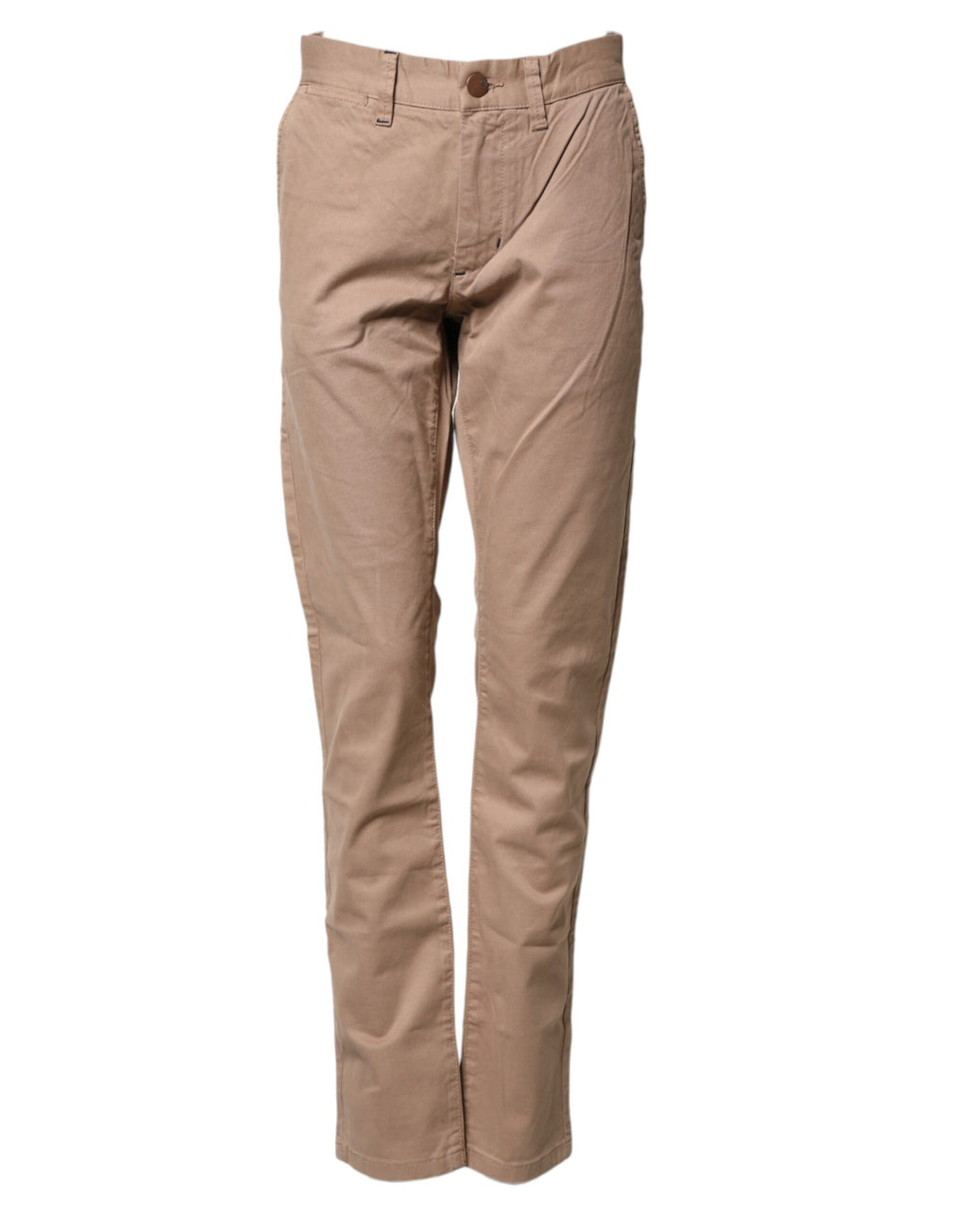 Sun68 Beige Cotton Mid Waist Straight Men Chino Trouser Pants
