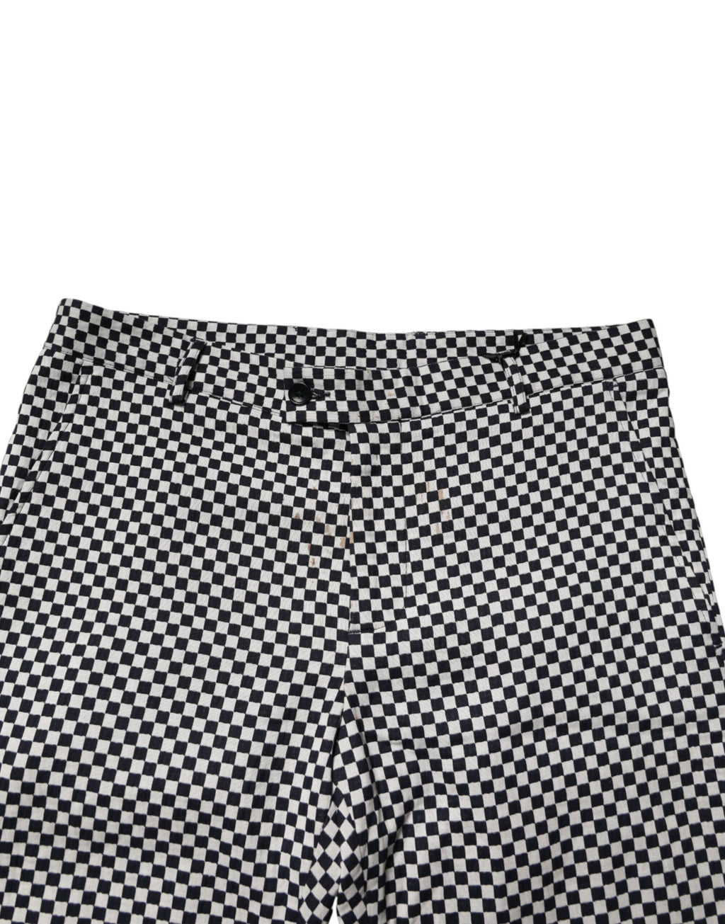 Daniele Alessandrini Black White Checkered Men Cropped Pants