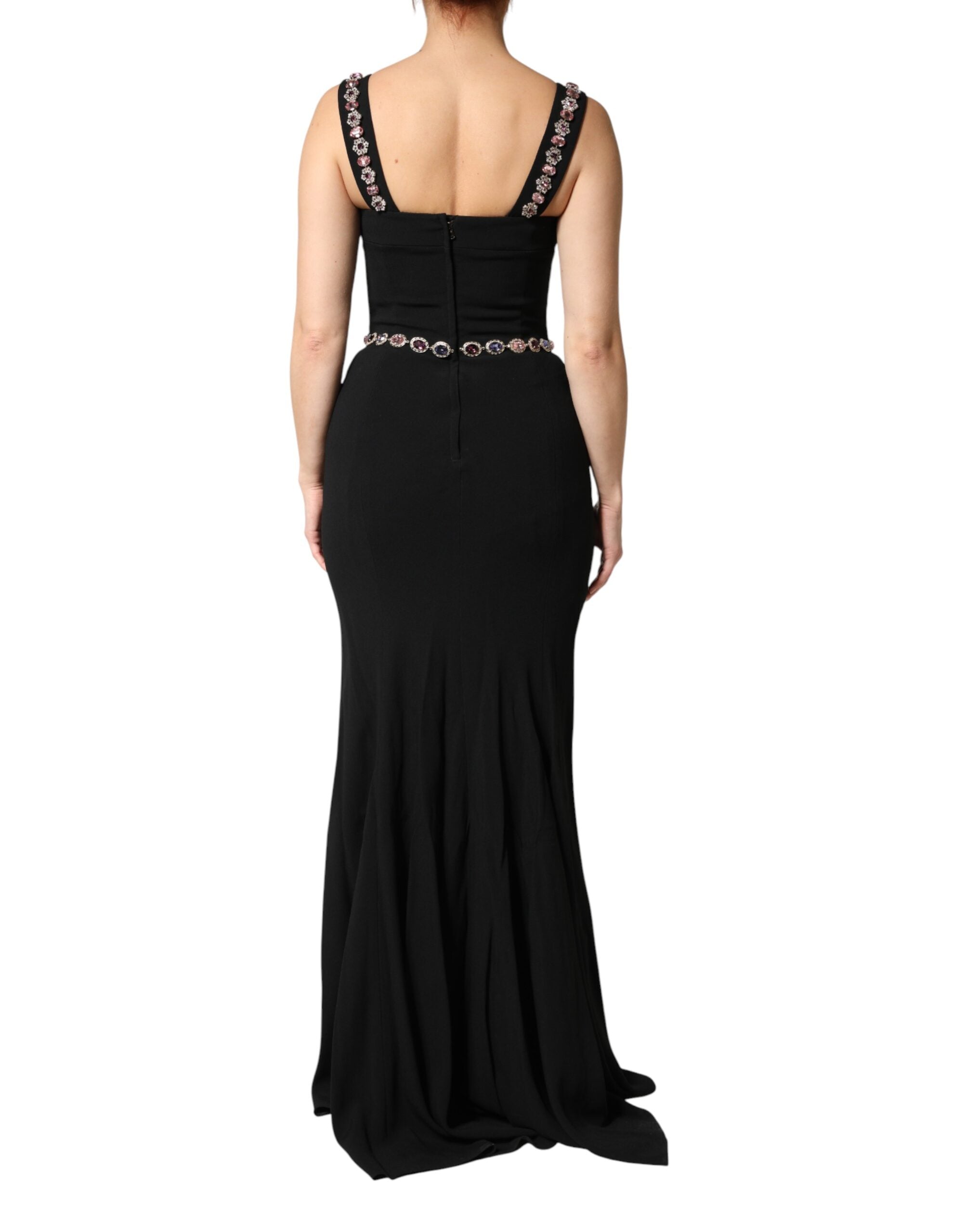 Dolce & Gabbana Black Embellished Sheath MermaidGown Dress