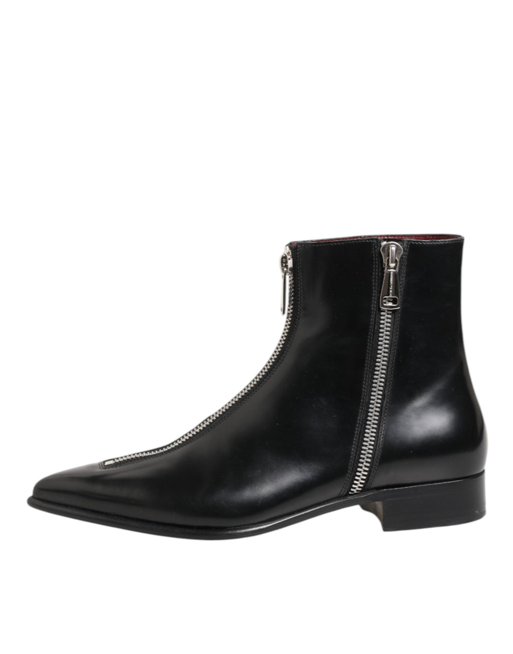 Dolce & Gabbana Black Leather Chelsea Short Ankle Boots Shoes