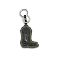 Ganni Black Recycled Leather Keychain