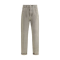 Brunello Cucinelli Green Cotton Straight-Leg Jeans