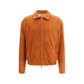 Brunello Cucinelli Red Calf Leather Bos Taurus Jackets And Coat
