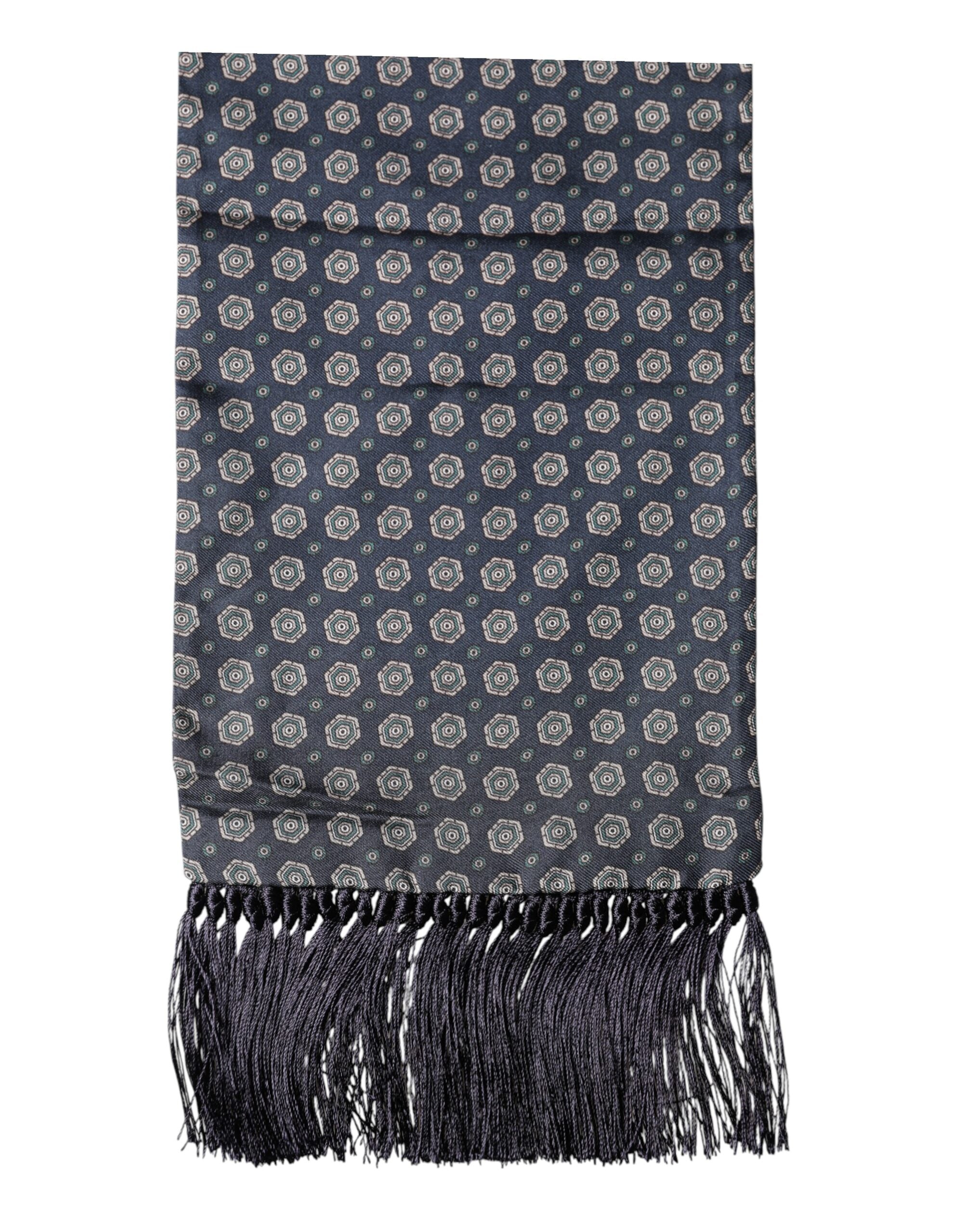 Foulard de cuello Dolce & Gabbana azul estampado con flecos
