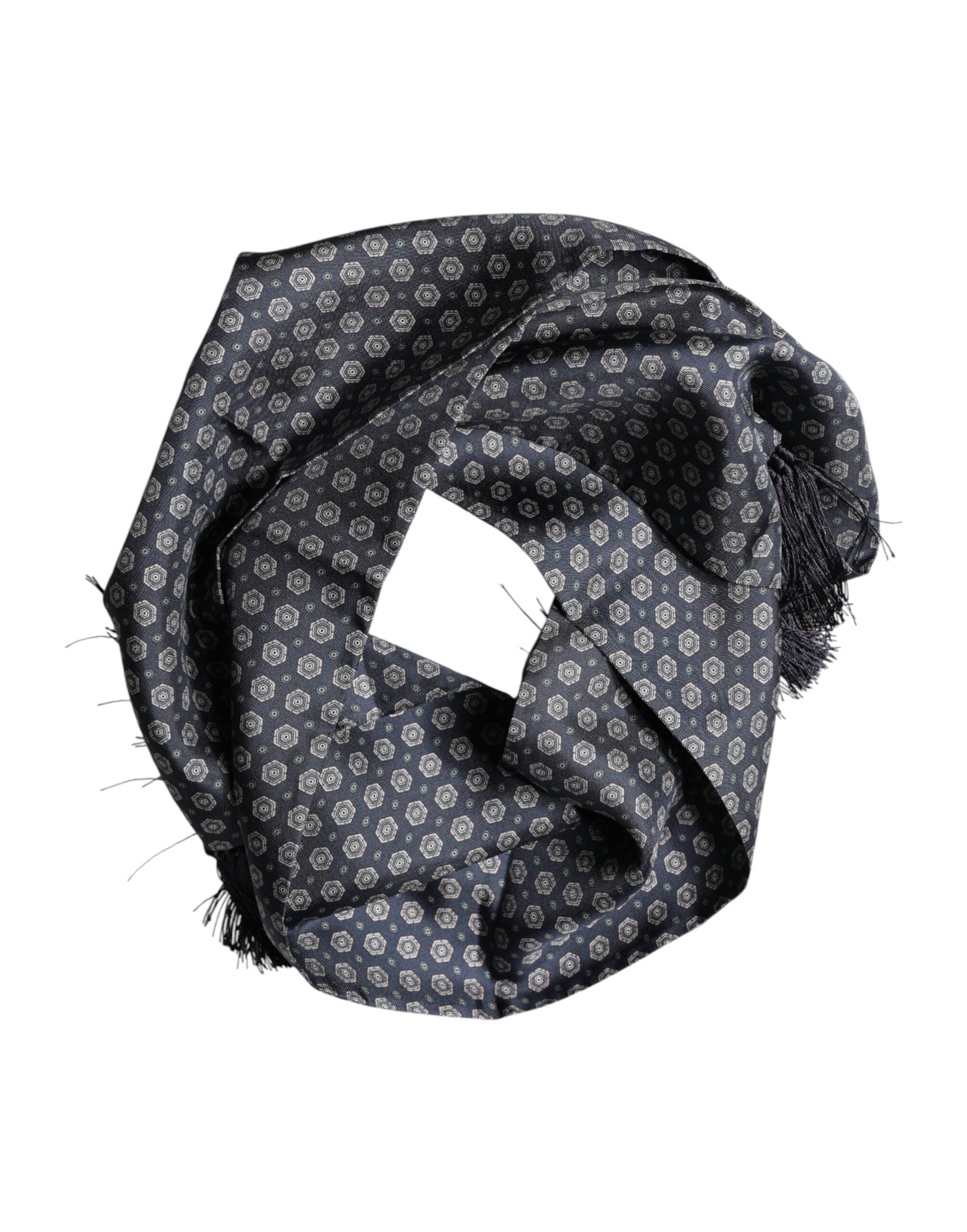 Foulard de cuello Dolce & Gabbana azul estampado con flecos