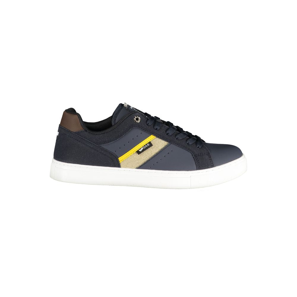Gas Blue Polyurethane Men Sneaker