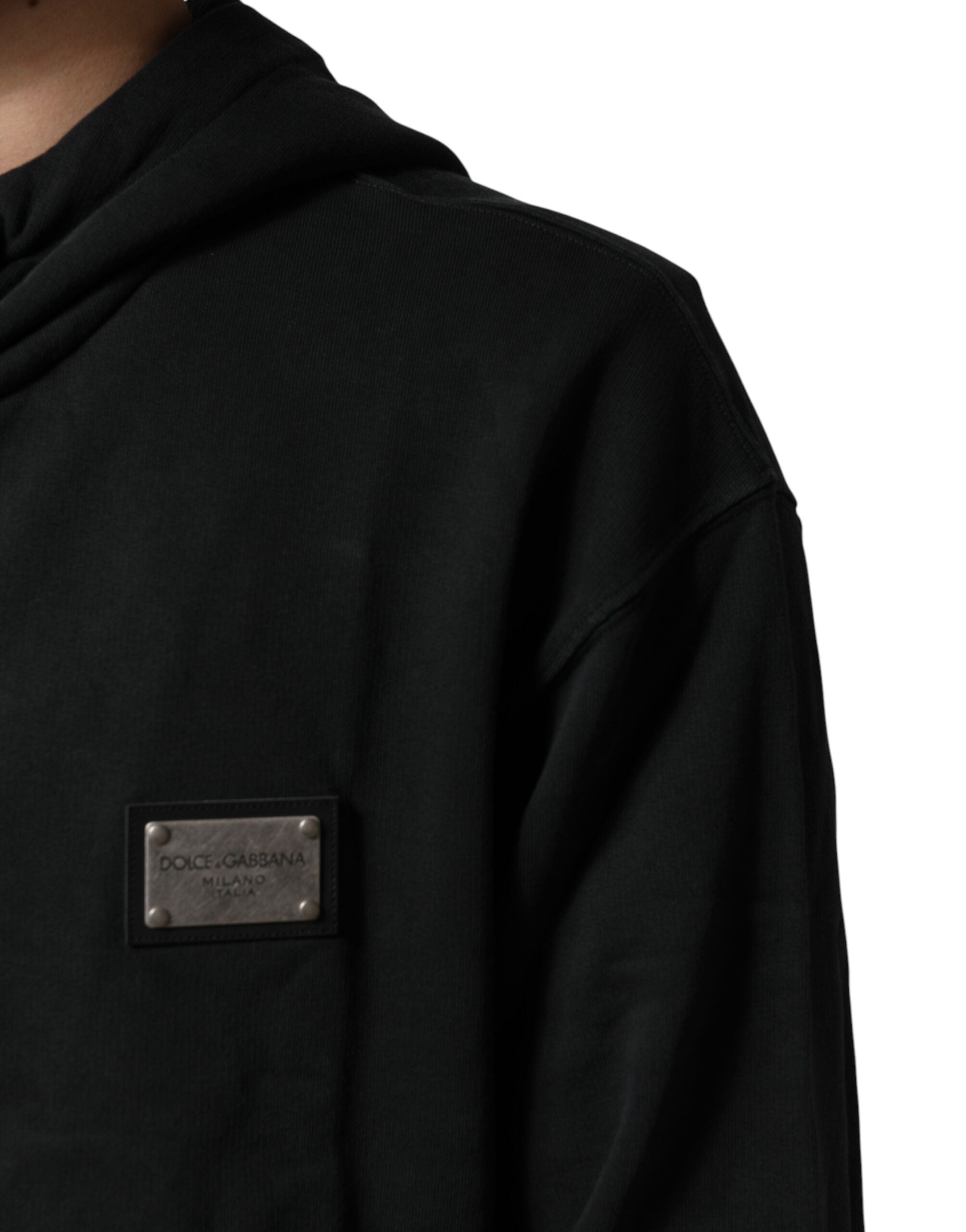 Sudadera con capucha y cremallera completa negra Dolce & Gabbana para hombre