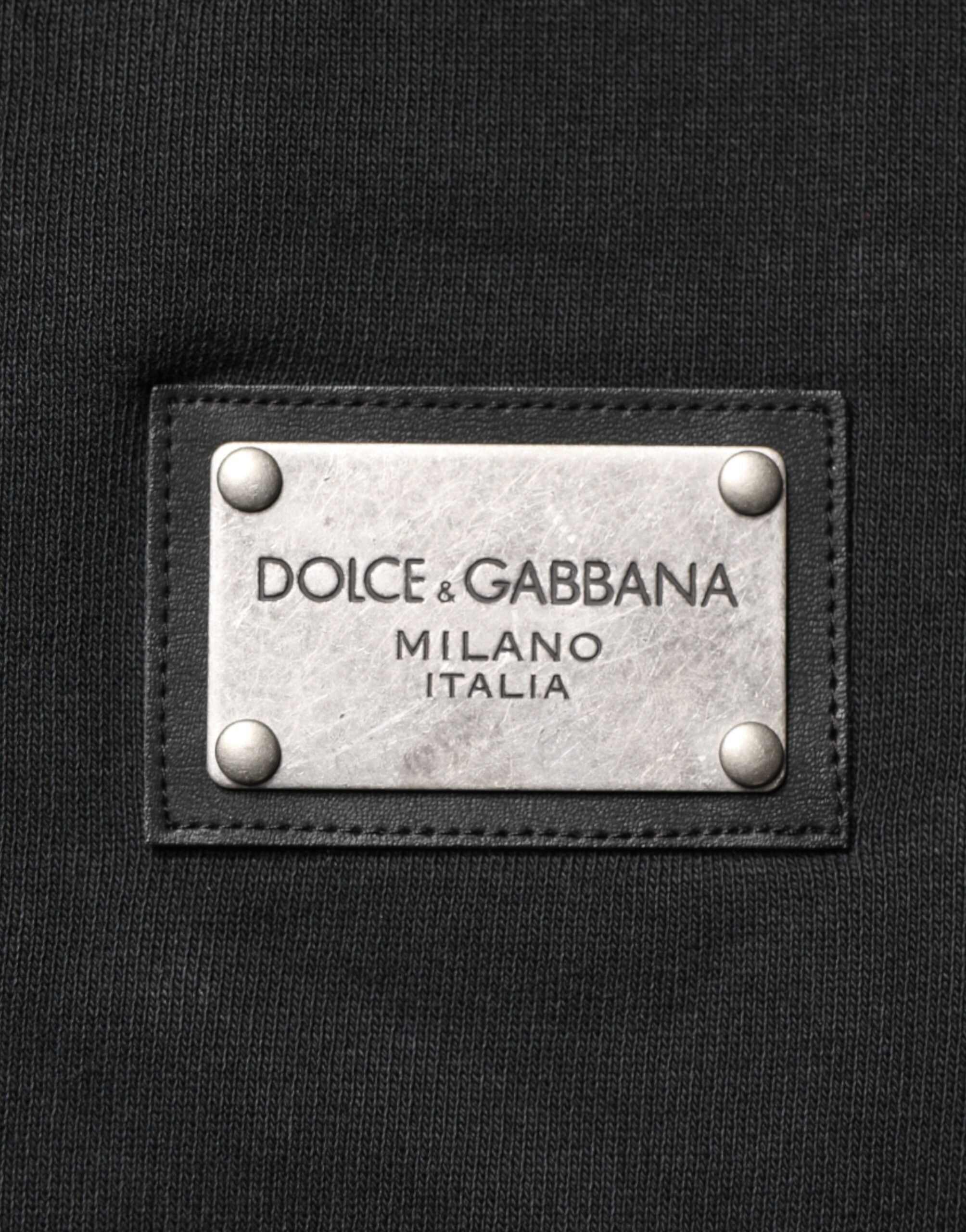 Sudadera con capucha y cremallera completa negra Dolce & Gabbana para hombre