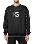 Sudadera negra de cuello redondo con el logo DG de Dolce & Gabbana