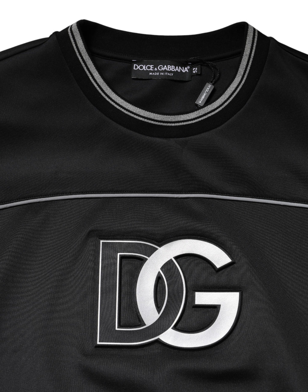 Sudadera negra de cuello redondo con el logo DG de Dolce & Gabbana
