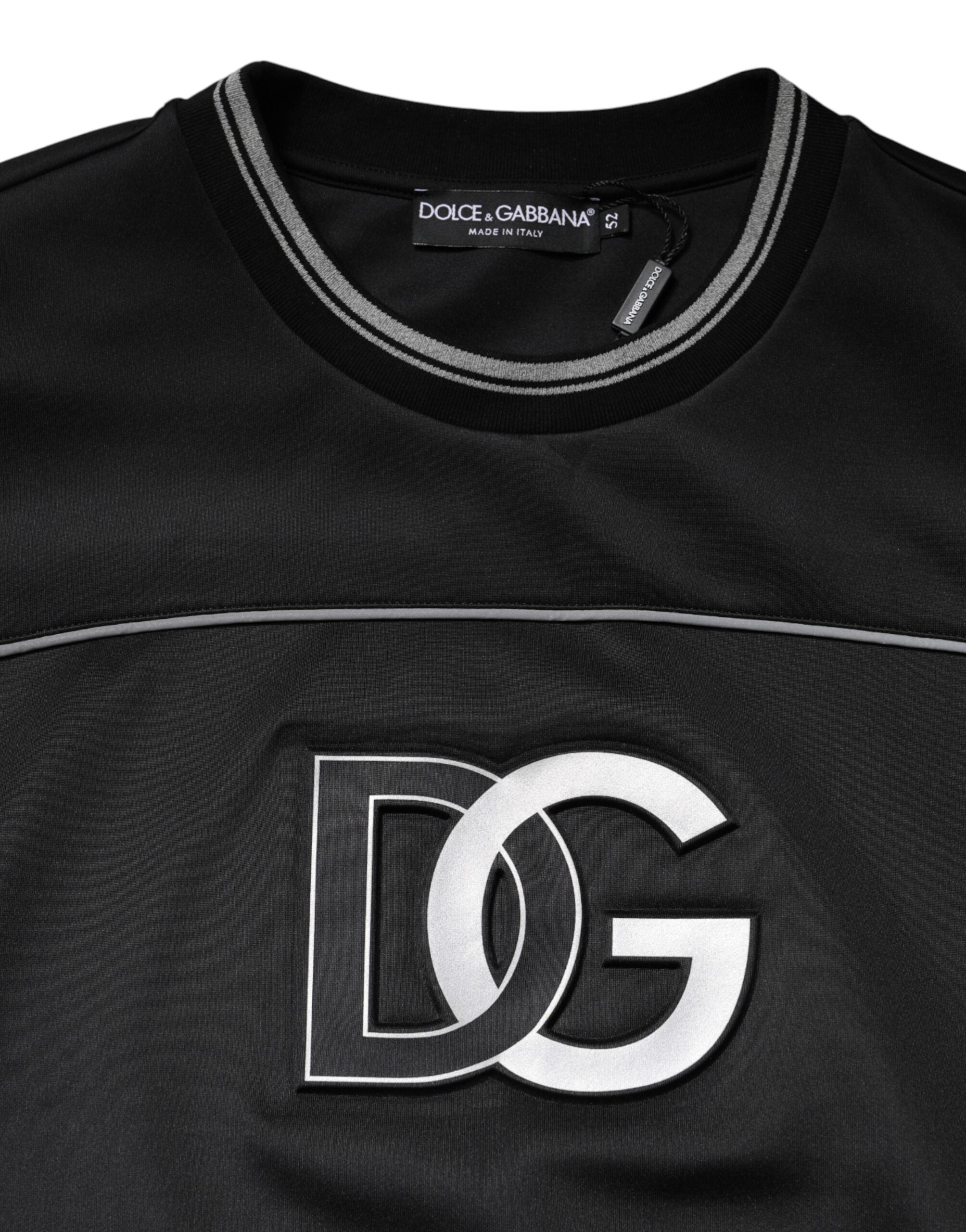 Sudadera negra de cuello redondo con el logo DG de Dolce & Gabbana