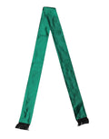 Dolce & Gabbana Green Silk Fringes Neck Wrap Foulard Scarf