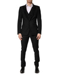 Dolce & Gabbana Black Wool Single Breasted 3 Piece Men Suit