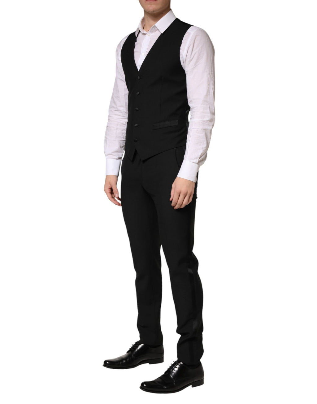 Dolce & Gabbana Black Wool Single Breasted 3 Piece Men Suit