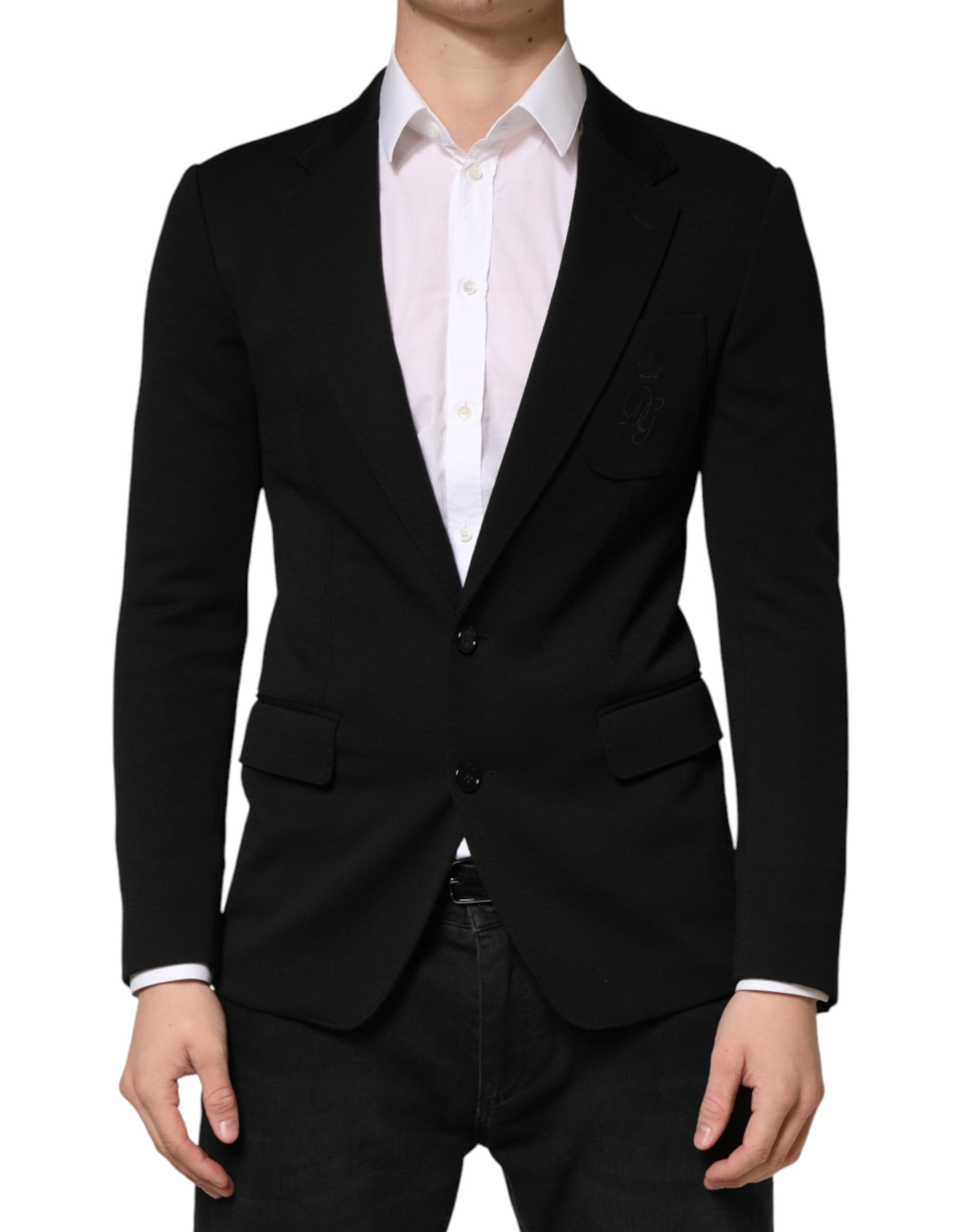 Dolce & Gabbana Black Wool Single Breasted 2 Button Blazer