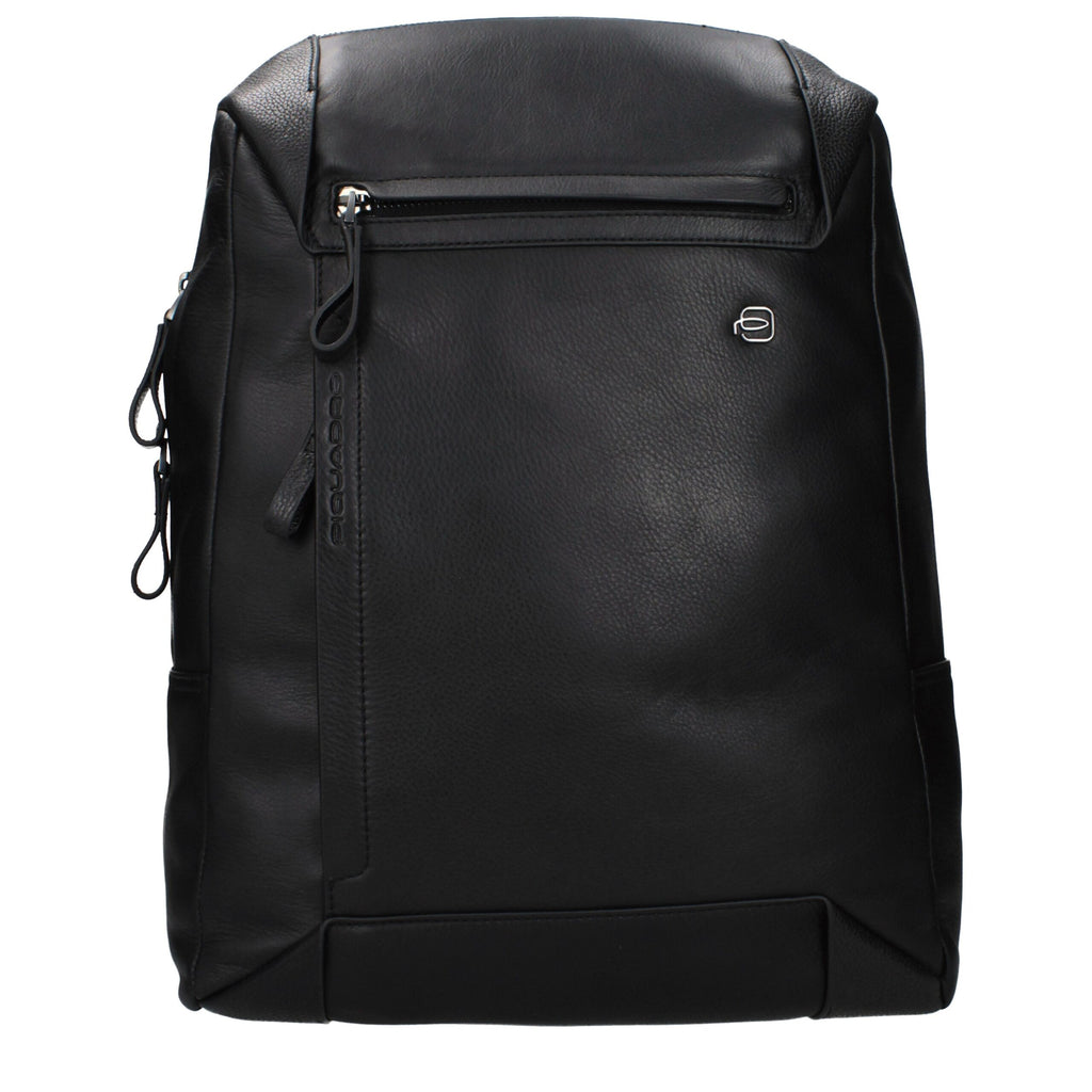 Piquadro Black Leather Backpack