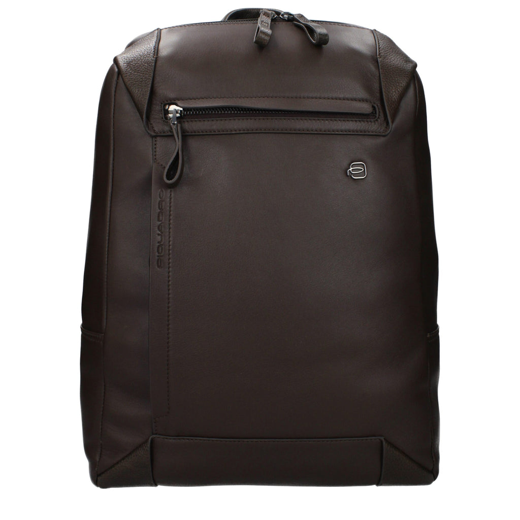 Piquadro Brown Leather Backpack