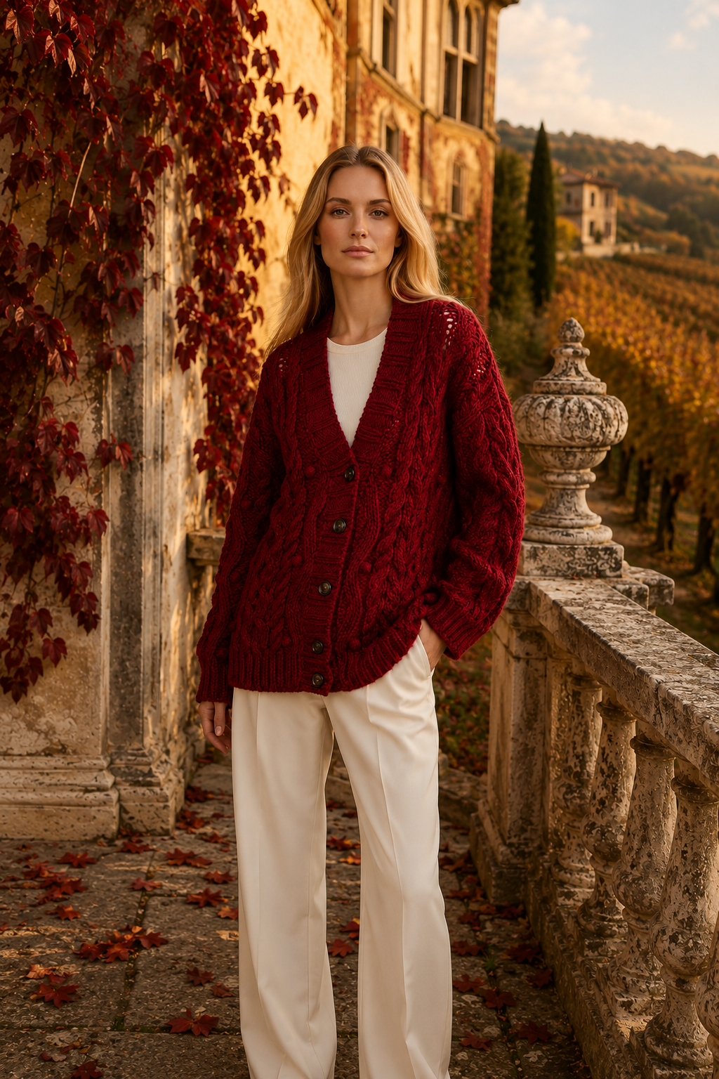 Dolce & Gabbana Bordeaux Wool Open-Knit Cardigan