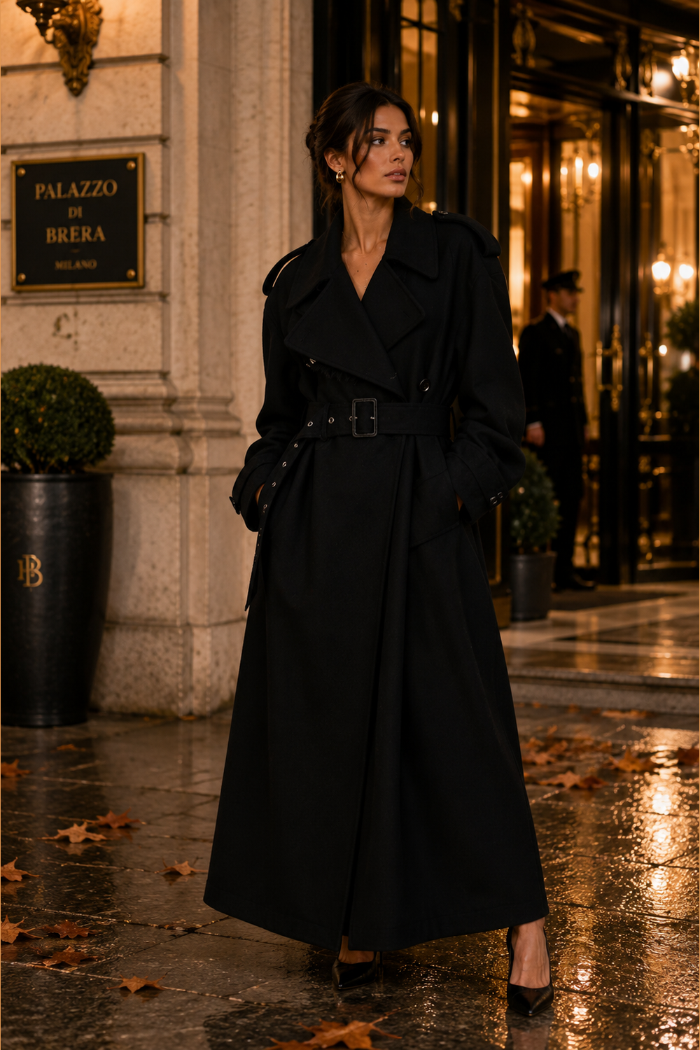 Dolce & Gabbana Elegant Black Wool Trenchcoat