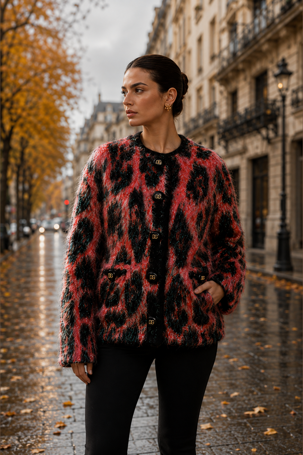 Dolce & Gabbana Red Mohair Wool Button Down Cardigan Sweater